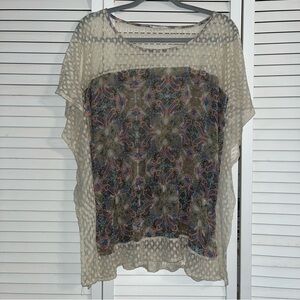 Blu Pepper Blouse w Paisley and Lace Details / Size M